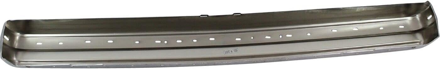 Rear Bumper Face Bar Chrome Steel With Molding Holes Direct Replacement Compatible With 1980-1990 Chevrolet Caprice GM1102132 14008748