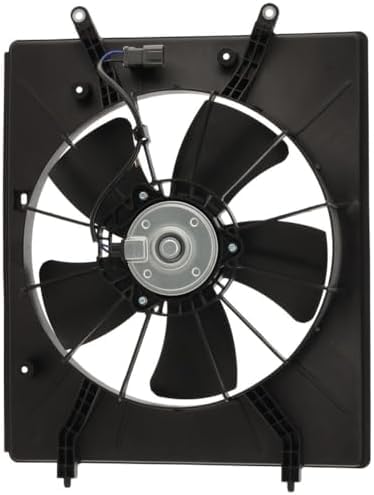 Front Radiator Single Fan Assembly Left Driver Side Direct Replacement Compatible with 2001-2006 Acura MDX / 2003-2007 Honda Pilot AC3115105 19015PGKA01 19015RDJA01