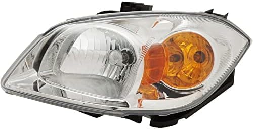 Set Of 2 Front Head Light Assembly Halogen Clear Lens With Bracket Right & Left Side Direct Replacement Compatible With 2005-2008 Chevrolet Cobalt / 2007-2009 Pontiac G5 GM2502281