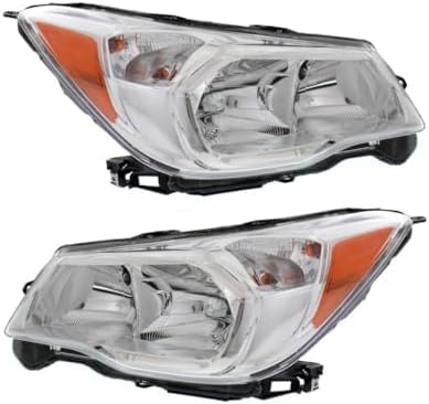 Set Of 2 Front Head Light Assembly Plastic Left Driver & Right Passenger Side Direct Replacement Compatible With 2014-2016 Subaru Forester SU2503145 SU2502145 84001SG081 84001SG091