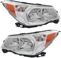 Set Of 2 Front Head Light Assembly Plastic Left Driver & Right Passenger Side Direct Replacement Compatible With 2014-2016 Subaru Forester SU2503145 SU2502145 84001SG081 84001SG091