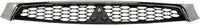 Front Grille Assembly Texture Black Insert With Chrome Molding Plastic Direct Replacement Compatible With 2016-2017 Mitsubishi Lancer MI1200267 7450B019