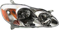 Set Of 2 Front Head Light Assembly Plastic Left Driver & Right Passenger Side Direct Replacement Compatible With 2003-2004 Toyota Corolla TO2503139 TO2502139 8111002190 8115002200