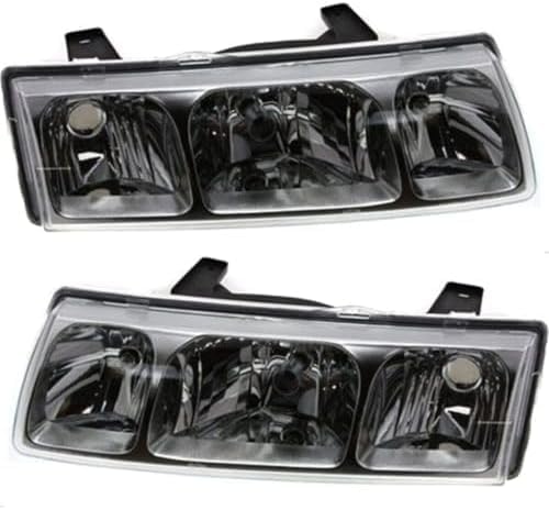 Set Of 2 Front Headlight Assembly With Black Interior Right Passenger & Left Driver Side Direct Replacement Compatible With 2002-2004 Saturn Vue GM2502228 GM2503228 22702945 22702946