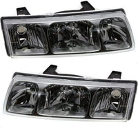 Set Of 2 Front Headlight Assembly With Black Interior Right Passenger & Left Driver Side Direct Replacement Compatible With 2002-2004 Saturn Vue GM2502228 GM2503228 22702945 22702946
