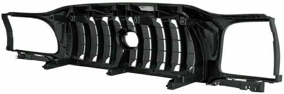 Front Grille Assembly Primed + Headlight Fillers + Corner Lights Left Driver and Right Passenger Side Direct Replacement Compatible With 2001-2004 Toyota Tacoma TO1200246