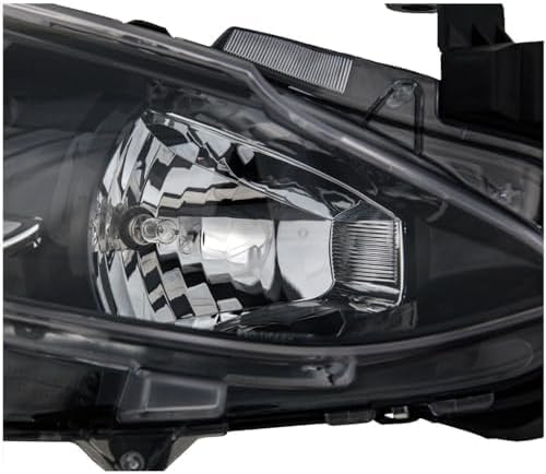 Front Head Light Assembly Plastic Right Passenger Side Direct Replacement Compatible With 2014-2016 Mazda 3 MA2503144 BPW1510K0