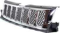 Front Grille Chrome Shell With Painted Black Insert Direct Replacement Compatible With 2011-2013 Jeep Grand Cherokee CH1200363 57010708AE