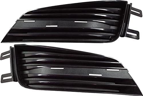 Set Of 2 Front Bumper Grille Primed Plastic Left Driver & Right Passenger Side Direct Replacement Compatible With 2015-2019 Cadillac ATS GM1039244 GM1038244 23260823 23230583