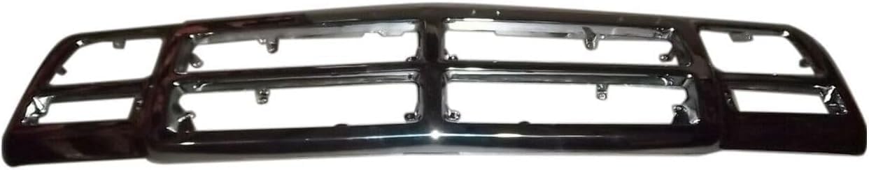 Front Grille Surround Frame Chrome Plastic Direct Replacement Compatible With 1991-1993 Dodge Full Size Pickup CH1200137 83506568AB