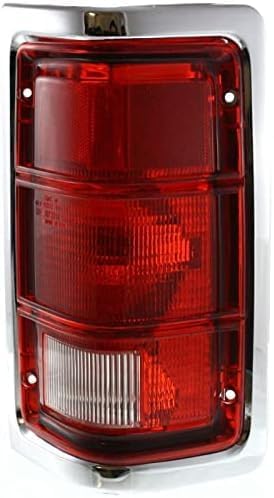 Set OF 2 Tail Light Lens And Housing With Chrome Trim Right Passenger & Left Driver Side Direct Replacement Compatible With 1988-1993 Dodge Full Size Pickup CH2808103 CH2809103