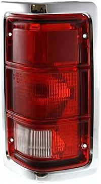 Set OF 2 Tail Light Lens And Housing With Chrome Trim Right Passenger & Left Driver Side Direct Replacement Compatible With 1988-1993 Dodge Full Size Pickup CH2808103 CH2809103