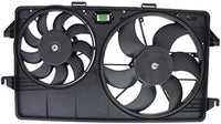Front Radiator Dual Cooling Fan Assembly Plastic Direct Replacement Compatible with 2010-2013 Ford Transit Connect FO3115180 9T1Z8C607A