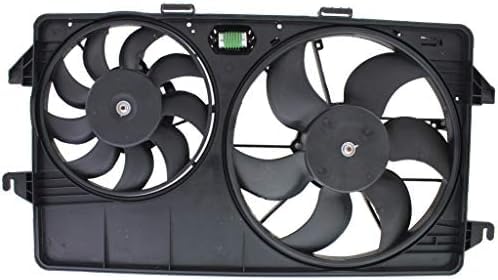 Front Radiator Dual Cooling Fan Assembly Plastic Direct Replacement Compatible with 2010-2013 Ford Transit Connect FO3115180 9T1Z8C607A