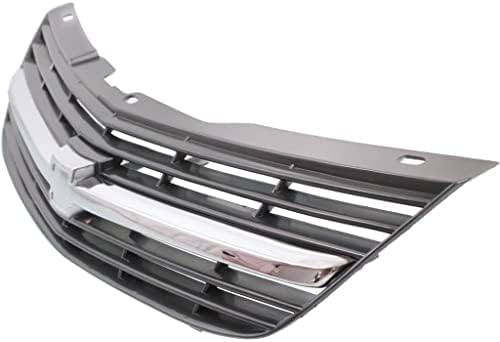 Front Grille Assembly Painted Dark Gray Shell And Insert With Chrome Center Bar Direct Replacement Compatible With 2000-2004 Chevrolet Impala GM1200428 10289769