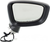 Front Power Mirror Manual Folding Non-Heated Primed Right Passenger Side Direct Replacement Compatible With 2014-2016 Mazda 3 MA1321179 BHS269121E-PFM BJT869121A