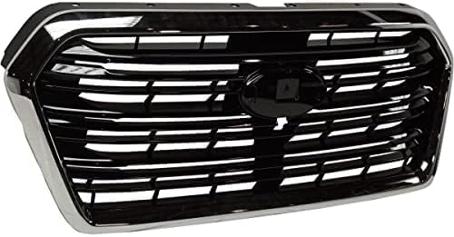 Front Grille Chrome Shell With Primed Insert Plastic Direct Replacement Compatible With 2019-2022 Subaru Ascent SU1200183 91121XC01A