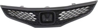 Front Bumper Cover Primed Plastic + Upper & Lower Grille + Headlights + Fog Light Left Driver & Right Passenger Side Direct Replacement Compatible With 2009-2011 Honda Fit