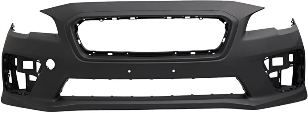 Front Bumper Cover Primed Plastic + Upper & Lower Grille Direct Replacement Compatible With 2015-2017 Subaru WRX