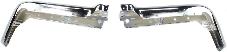 Set Of 2 Rear Bumper Face Bar End Cap Chrome Steel Left Driver & Right Passenger Side Direct Replacement Compatible With 2009-2014 Ford F-150 FO1102372 FO1102373 9L3Z17906B