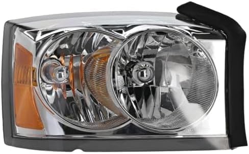 Set Of 2 Front Headlight Assembly With Chrome Interior Right Passenger & Left Driver Side Direct Replacement For 2005-2007 Dodge Dakota CH2502159 CH2503159 55077607AB 55077606AB
