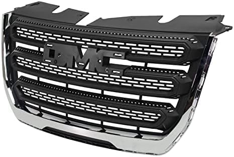 Front Grille Assembly Textured Shell And Insert Plastic With Chrome Frame Direct Replacement Compatible With 2016-2017 GMC Terrain GM1200723 23379208