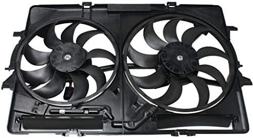 Front Radiator Cooling Fan Assembly Plastic Direct Replacement Compatible with 2008-2017 Audi A5 Quattro / 2009-2017 Audi Q5 / 2019-2021 Porsche Macan AU3115113 8K0121207A-PFM