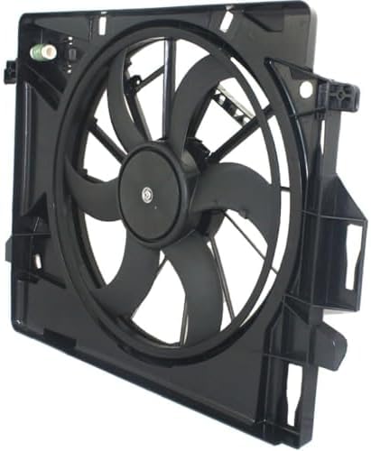 Front Radiator Cooling Fan Assembly Plastic Direct Replacement Compatible with 2008-2016 Chrysler Town & Country / 2008-2020 Dodge Grand Caravan CH3115157 5058674AD