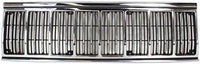 Front Grille Chrome Shell & Primed Insert Plastic Direct Replacement Compatible With 1991-1996 Jeep Cherokee CH1200196 55034046AB