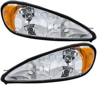Set Of 2 Front Headlight Assembly Right Passenger & Left Driver Side Direct Replacement Compatible With 1999-2005 Pontiac Grand Am GM2502196 GM2503196 22672207 22672208