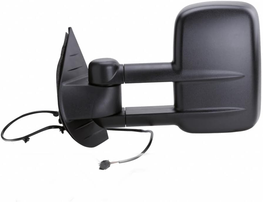 Front Power Towing Mirror Manual Folding Textured Left Driver Side Direct Replacement Compatible With 2007-2013 Chevrolet Silverado/GMC Sierra 1500 2500HD 3500HD GM1320407