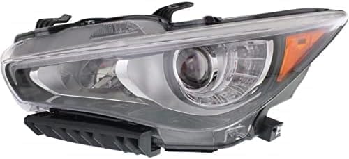 Set Of 2 Front Headlight Assembly Right Passenger & Left Driver Side Direct Replacement Compatible With 2014-2017 Infiniti Q50 IN2503157 IN2502157 260104HB0B 260604HB0B