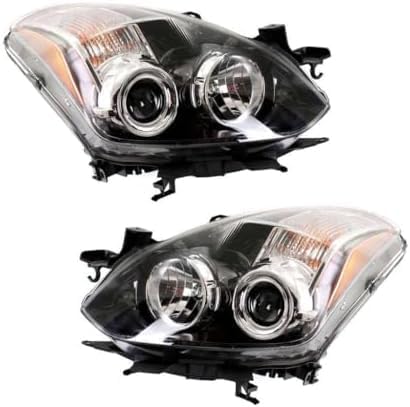 Set Of 2 Front Head Light Assembly Plastic Left Driver & Right Passenger Side Direct Replacement Compatible With 2010-2013 Nissan Altima NI2503191 NI2502191 26010ZX10B 26060ZX10B