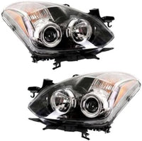 Set Of 2 Front Head Light Assembly Plastic Left Driver & Right Passenger Side Direct Replacement Compatible With 2010-2013 Nissan Altima NI2503191 NI2502191 26010ZX10B 26060ZX10B