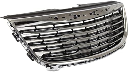 Front Grille Assembly Plastic Chrome Shell With Textured Insert Direct Replacement Compatible With 2011-2016 Chrysler Town & Country CH1200350 68100692AB