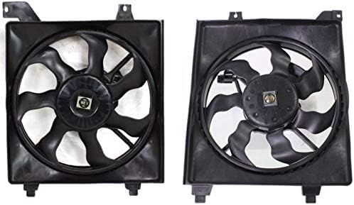 Front Radiator & A/C Condenser Cooling Fan Assembly Plastic Direct Replacement Compatible with 2006-2011 Hyundai Accent HY3115122 HY3120100 253801E100 977301E000
