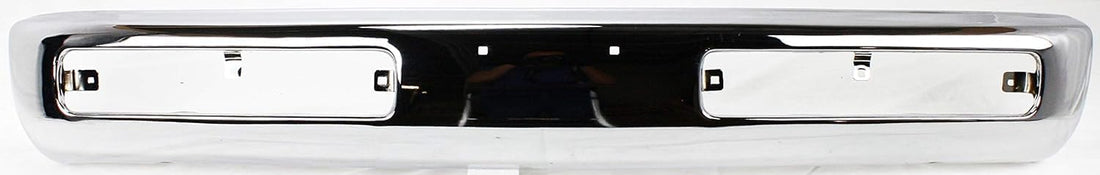 Front Bumper Chrome Steel + Fog Lights Bezels Primed + Signal Lamps + Brackets Left Driver & Right Passenger Side Direct Replacement For 1996-1997 Nissan Pickup Base SE XE NI1002127