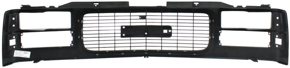 Front Grille Primed Shell And Cross Bar Insert Direct Replacement Compatible With 1994-2000 GMC C/K Series Pickup / 1994-1999 Suburban GM1200357 12375422