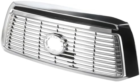 Front Grille Assembly Chrome Shell With Satin Nickel Insert Plastic Direct Replacement Compatible With 2010-2013 Toyota Tundra TO1200338 531000C250