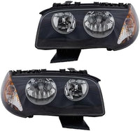 Set Of 2 Front Headlight Assembly Halogen Right Passenger & Left Driver Side Direct Replacement Compatible With 2004-2006 BMW X3 BM2502139 BM2503139 63123418424 63123418423
