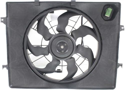 Front Radiator Cooling Fan Assembly Plastic Direct Replacement Compatible with 2011-2012 Hyundai Sonata / 2011-2013 Kia Optima KI3115136 HY3115129 253803R170 253803Q170