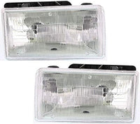Set Of 2 Front Head Light Assembly Halogen Right Passenger & Left Driver Side Direct Replacement Compatible With 1991-1996 Dodge Dakota CH2503105 CH2502105 55054714 55054715