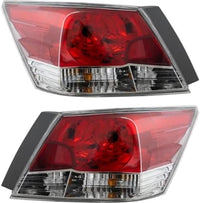 Set Of 2 Tail Light Assembly Plastic Left Driver & Right Passenger Side Direct Replacement Compatible With 2008-2012 Honda Accord HO2801172 HO2800172 33500TA0A01 33550TA0A01