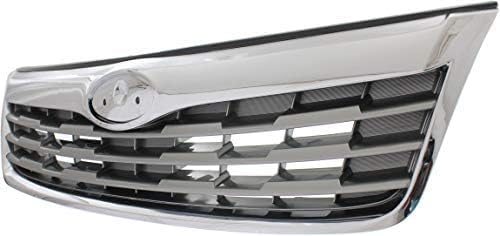 Front Grille Assembly Chrome Shell With Painted Silver Insert Plastic Direct Replacement Compatible With 2011-2013 Subaru Forester SU1200149 91121SC040