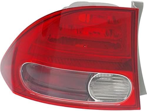 Set Of 2 Tail Light Outer Lens And Housing Right Passenger & Left Driver Side Direct Replacement Compatible With 2006-2008 Honda Civic HO2801165 HO2800166 33501SNAA02 33551SNAA02