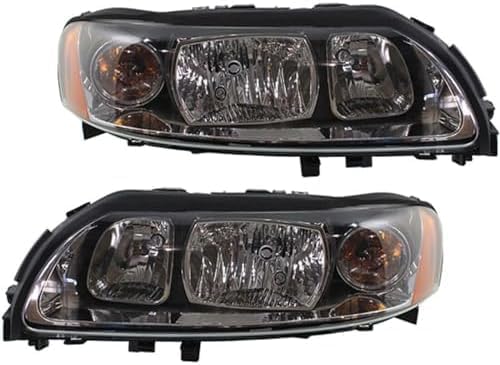 Set Of 2 Front Headlight Assembly Left Driver & Right passenger Side Direct Replacement Compatible With 2005-2009 Volvo S60 VO2502120 VO2503120 312768088 312768070