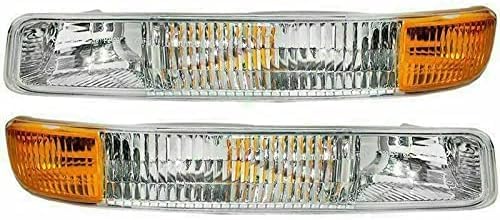 Front Head Light Assembly + Park Lamp Left Driver & Right Passenger Side Direct Replacement Compatible With 1999-2002 Chevrolet Silverado / 2000-2006 Tahoe GM2502187 GM2503187