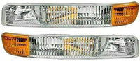 Front Head Light Assembly + Park Lamp Left Driver & Right Passenger Side Direct Replacement Compatible With 1999-2002 Chevrolet Silverado / 2000-2006 Tahoe GM2502187 GM2503187