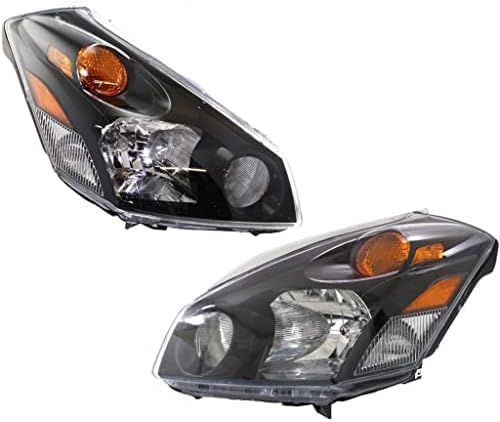 Set Of 2 Front Head Light Assembly Plastic Left Driver & Right Passenger Side Direct Replacement Compatible With 2004-2009 Nissan Quest NI2502152 NI2503152 260605Z026 260105Z026