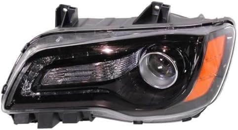 Set Of 2 Front Head Light Assembly With Black Bezel Left Driver & Right Passenger Side Direct Replacement Compatible With 2012-2014 Chrysler 300 CH2502235 CH2503235